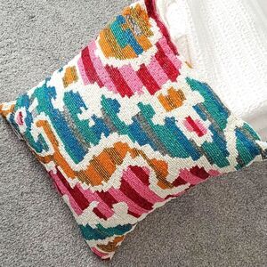 Artistic Accents Beaded Colorful Multi Color Accent Pillow Decor Living Room 14"